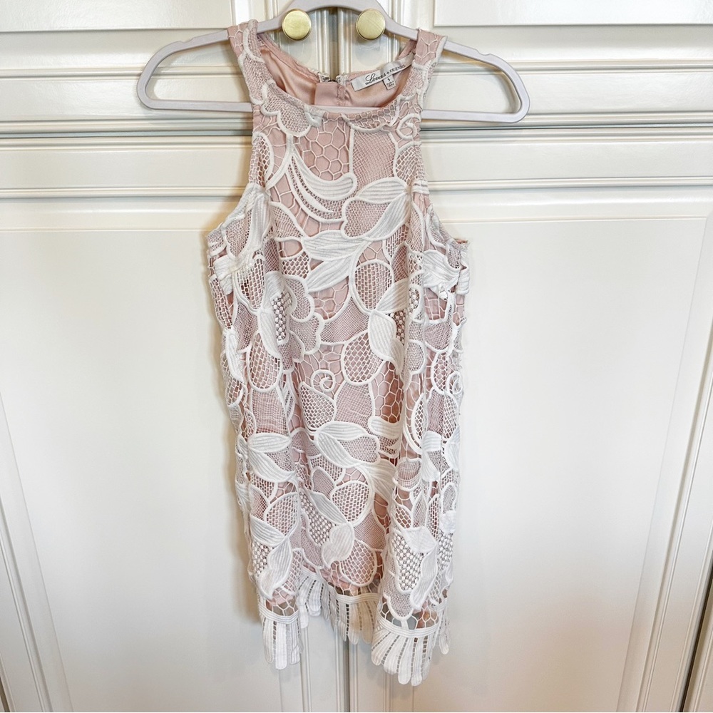 Revolve Lovers + Friends Caspian Crochet Lace Women’s Tank Mini Dress Cocktail S - Picture 4 of 12